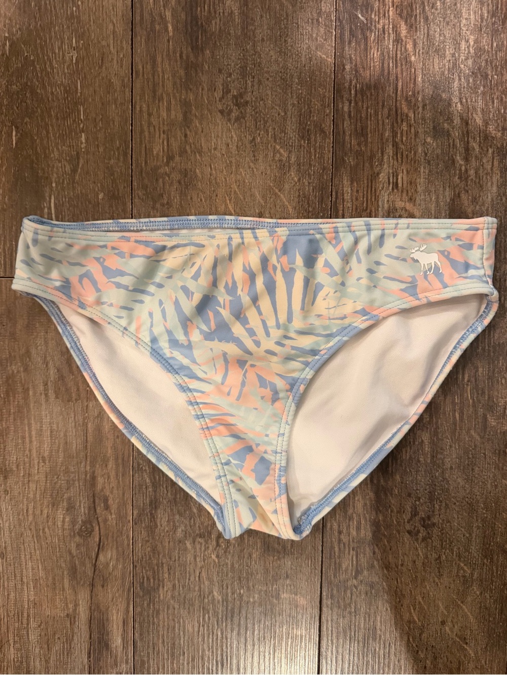 abercrombie kids Pastel Palm Print Bikini Bottoms in Light Blue, Pink, Cream
